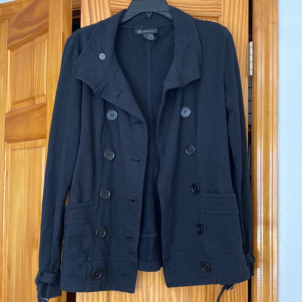 Simple Black Peacoat